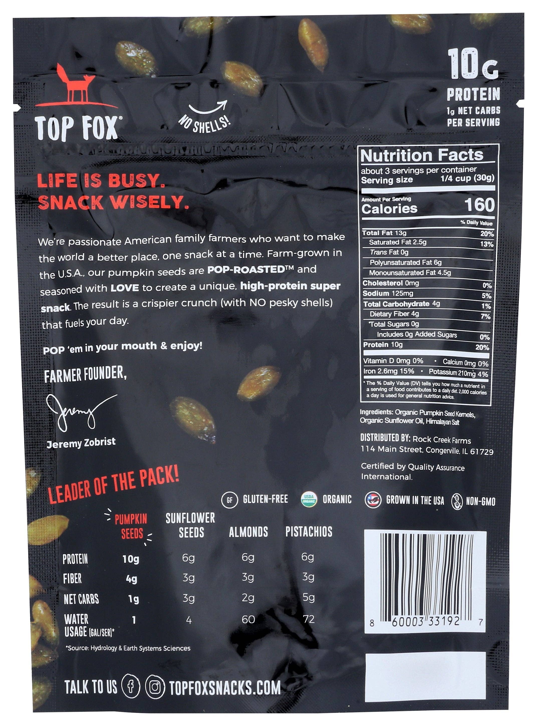 Everyday Supply Co - Wholesale Nuts - TOP FOX SEEDS PMPKN POP RSTD HIMA - Case of 61