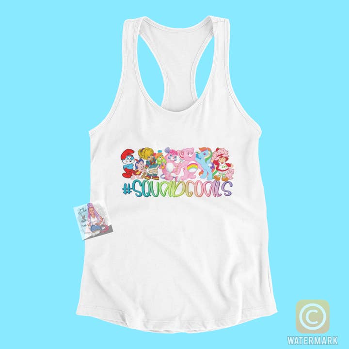 Sparkle By Asha – wholesale Tank top – Women′s – Squad Goals Cartoon Nostalgia Racerback Tank3