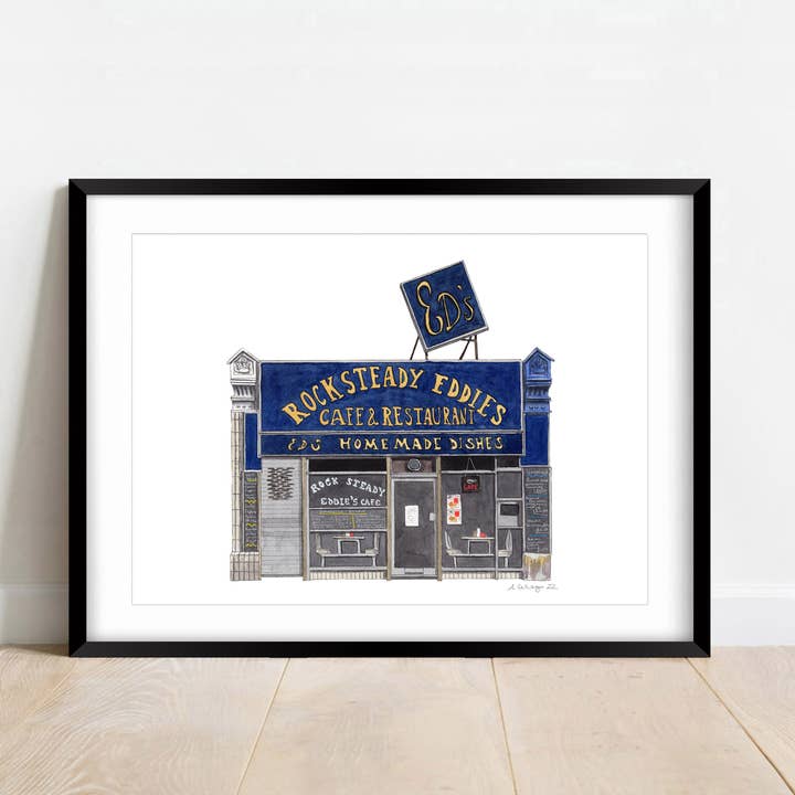 Camberwell - Rock Steady Eddie Cafe - Giclée Print (unframed for wholesale by Ana Gallego Illustrations