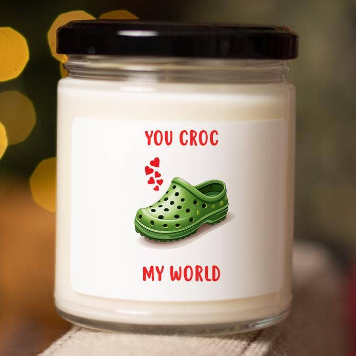 VenusArtsShop - Wholesale Birthday Card - You Croc My World Funny Valentine's Day Candle For 10