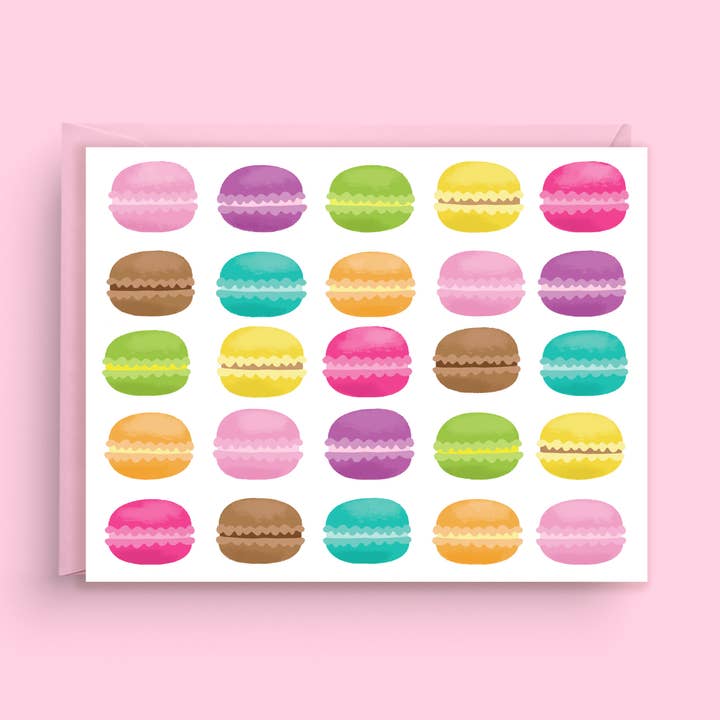 French Macarons Note Cards - (Boxed Set of 6) for wholesale by Nicole Marie Paperie
