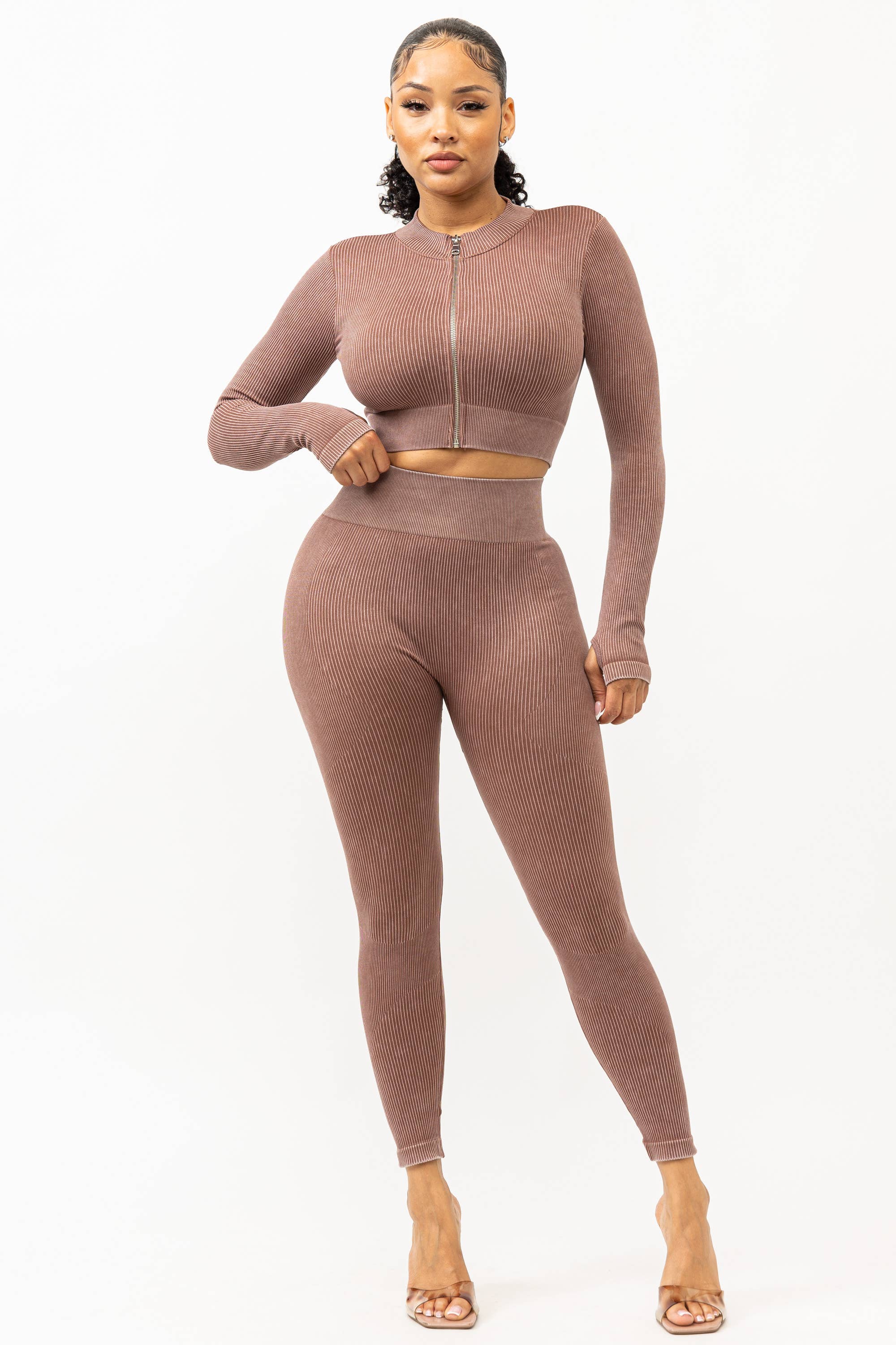 Boswell - Wholesale Activewear Set - Women's - MINERAL WASH TRACK SUIT SET3