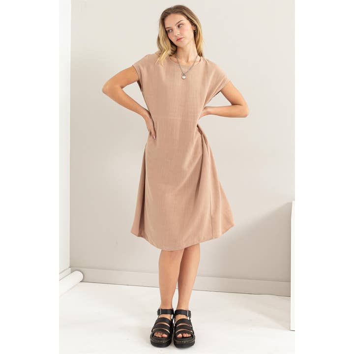 HYFVE - Wholesale Dress - Women's - DZ24C479-Date Night In Linen Oversized Midi Dress