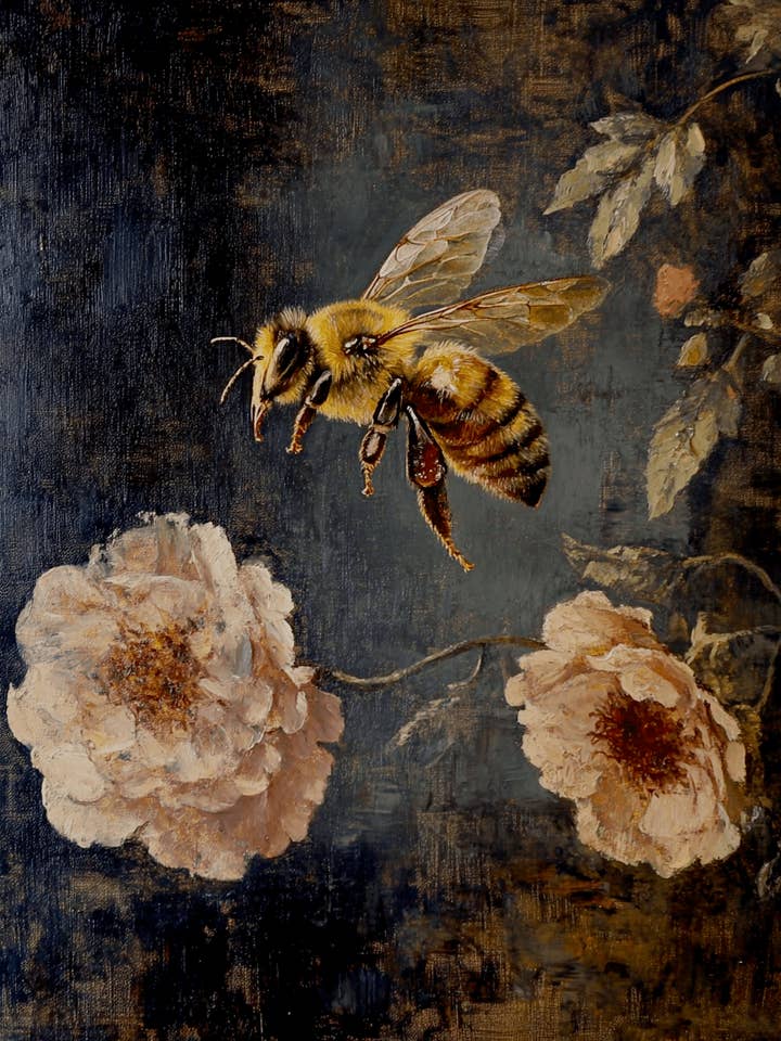 Vintage Honey Bee - Animal Still Life Wall Art Prints – 8″x10″ Artwork for 11″x14″ Frame for wholesale by Mowbi