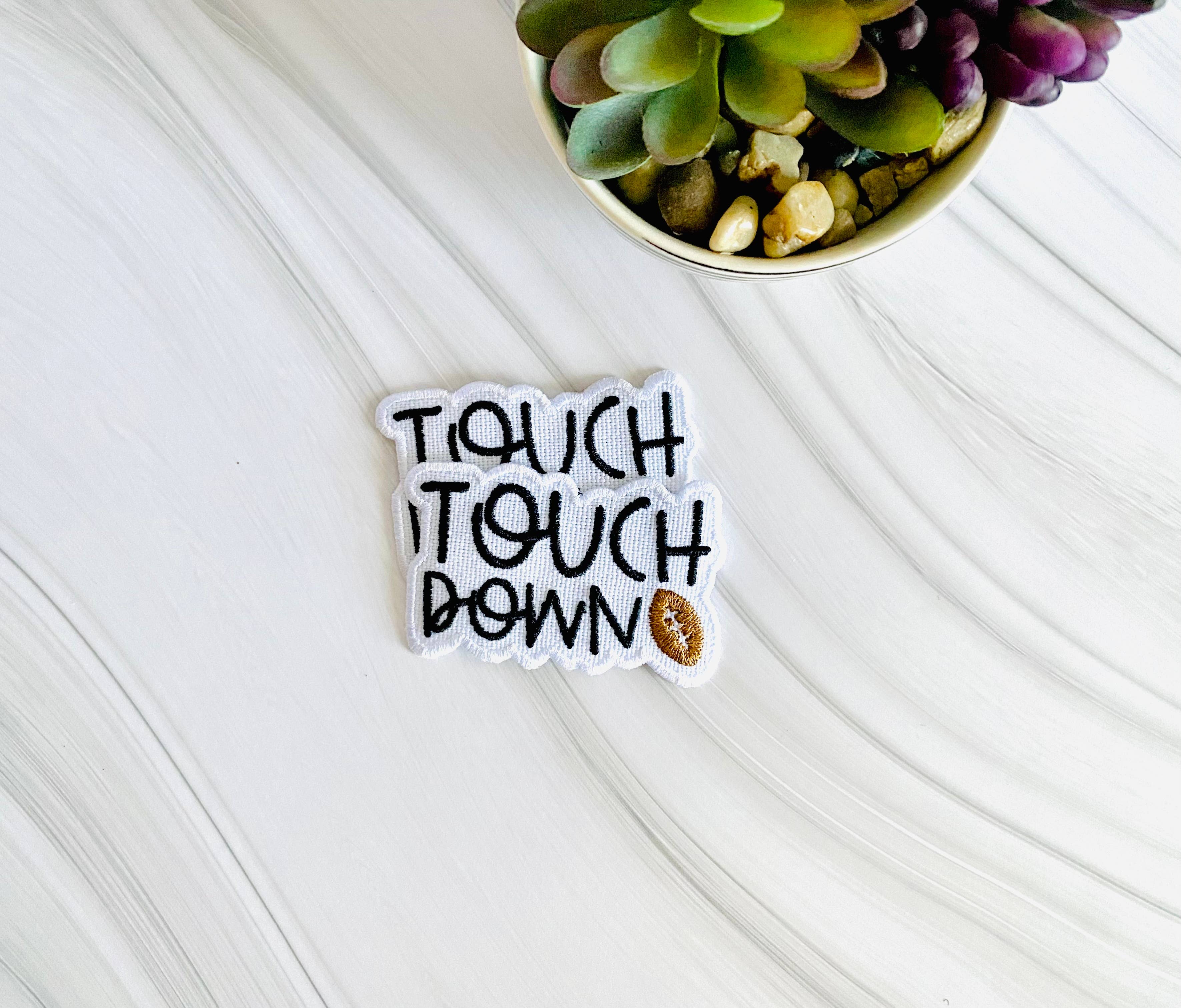 R & R Stitched - Wholesale Patch - Touchdown game day embroidered hat patch0