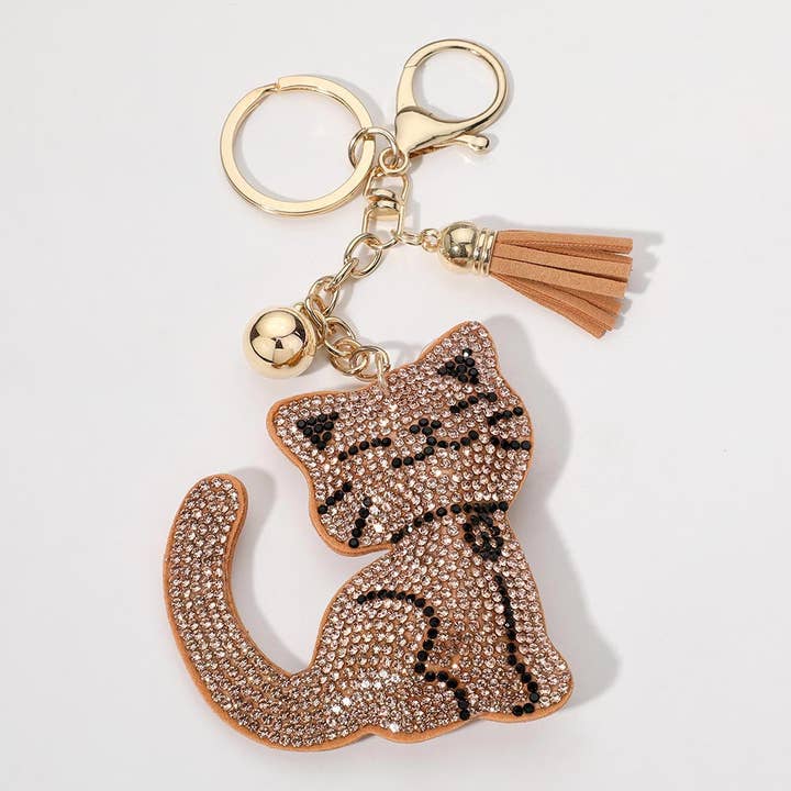 Bling Cat Tassel Keychain for wholesale by Sensibling Corp.