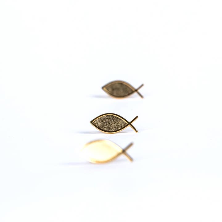 Swanson Christian Products - Wholesale Lapel Pin/Button - Lapel Pin Christian Fish - Gold - 6pk