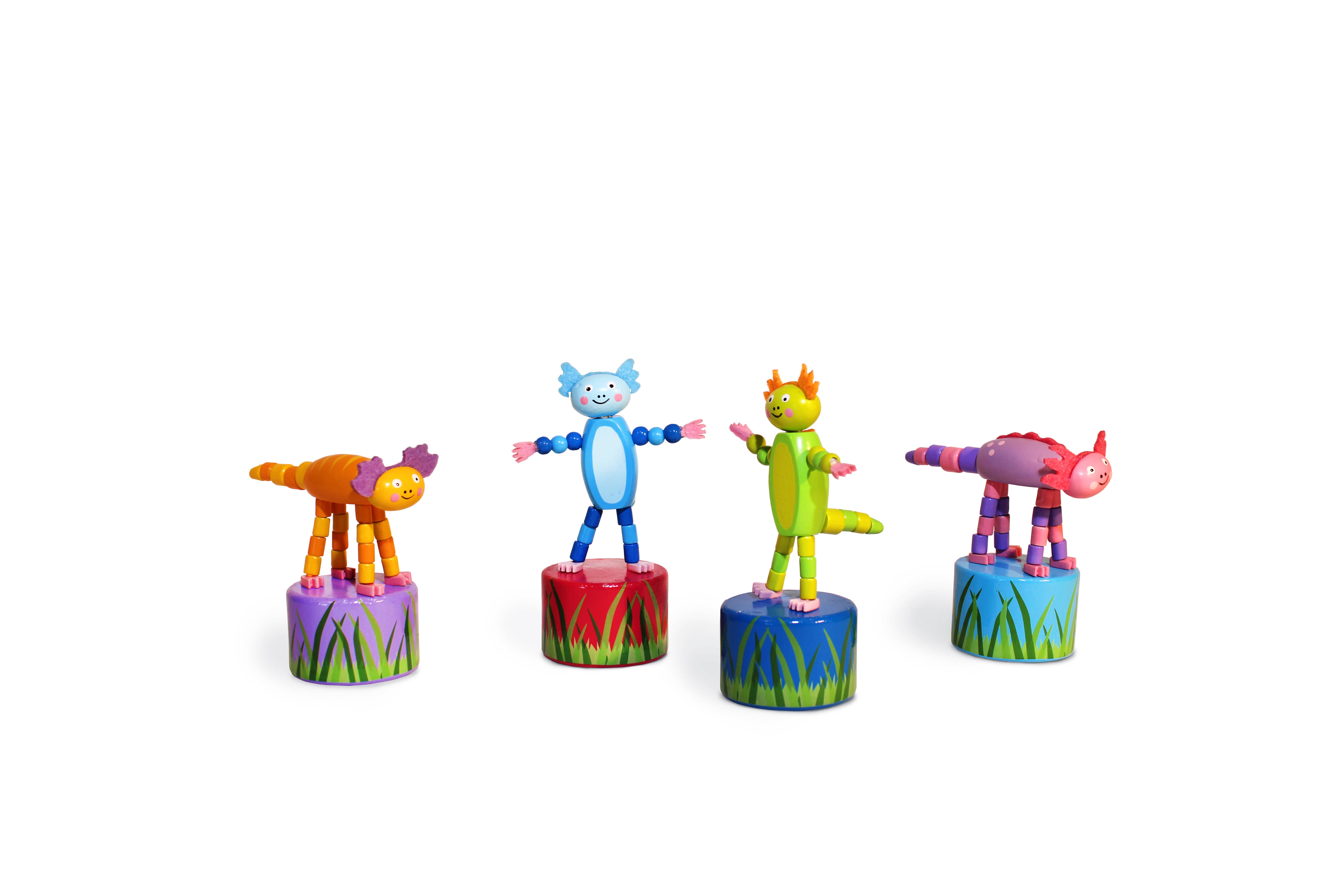 Jack Rabbit Creations - Wholesale Wood Toy - Kids - Axolotl Push Puppet Refill - Set of 240