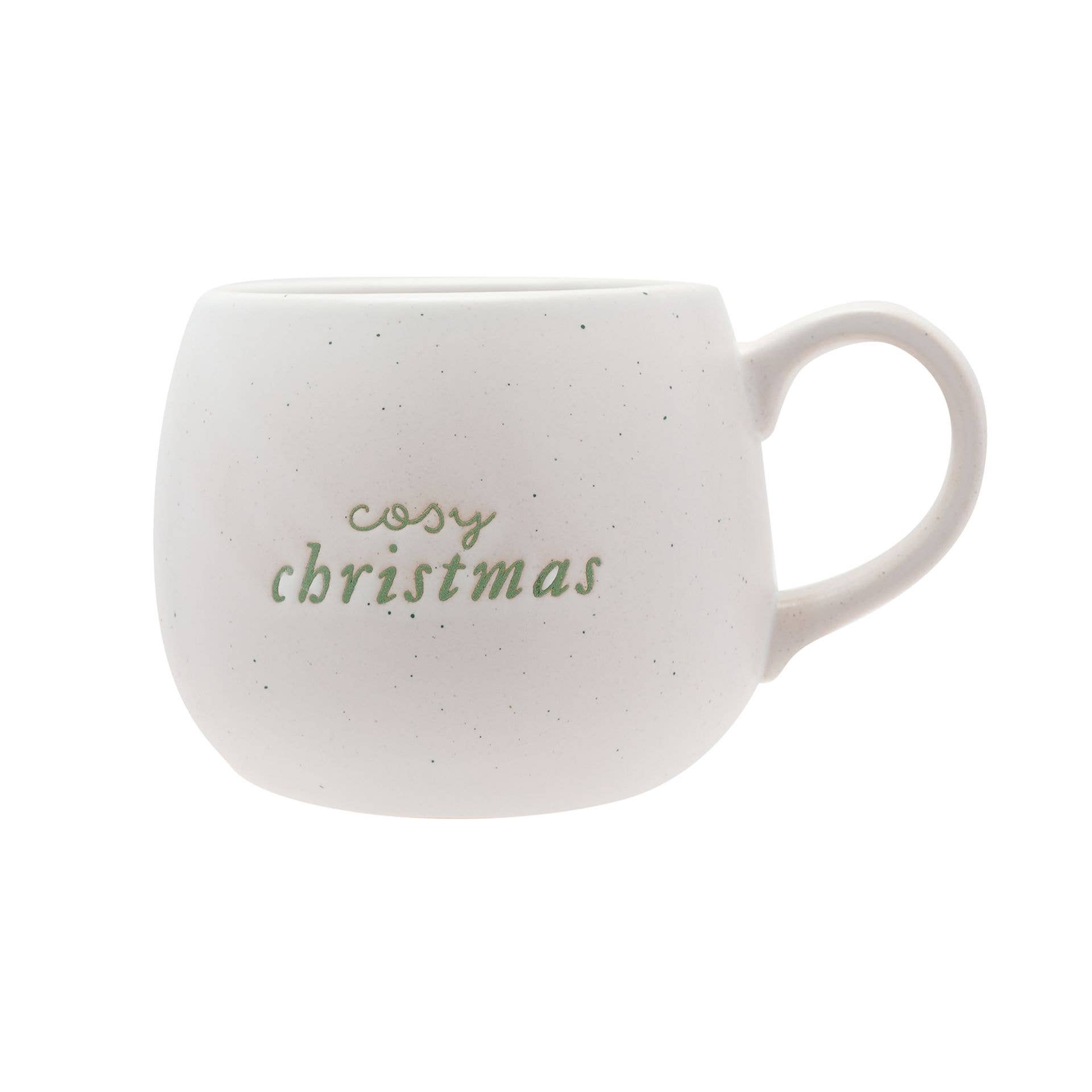 WIDDOP and Co. - Wholesale Drinking Glass/Cup - White Speckled Mug - Cosy Christmas0