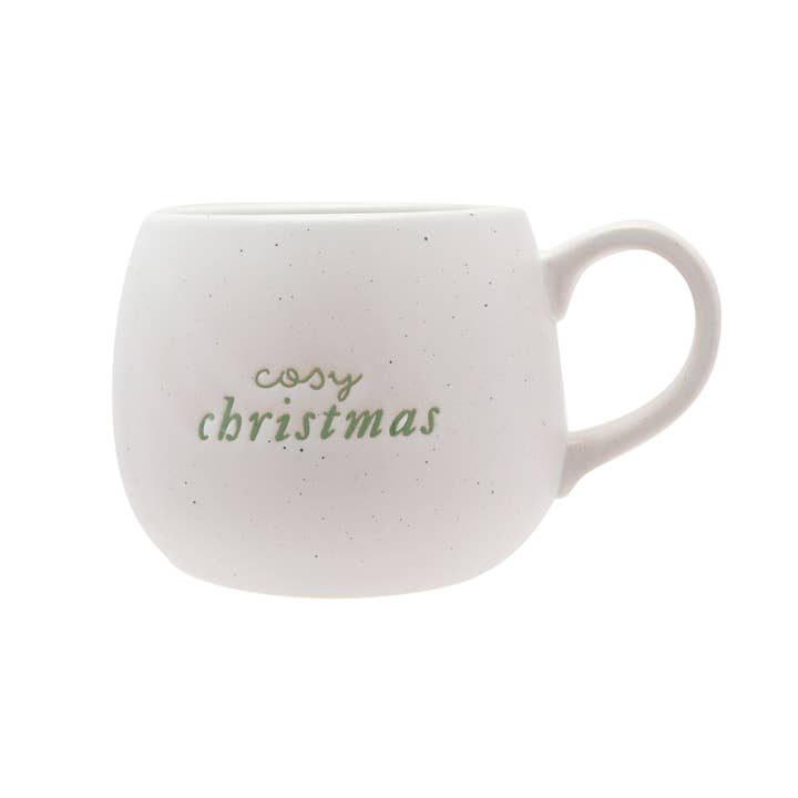 WIDDOP and Co. - Wholesale Drinking Glass/Cup - White Speckled Mug - Cosy Christmas