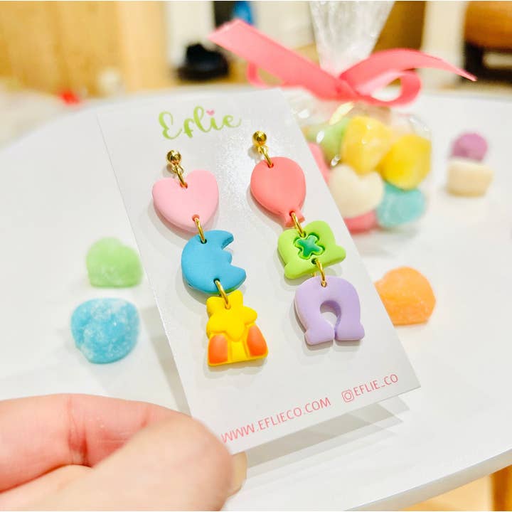 Eflie - Wholesale Dangle earrings - St Patrick's Lucky Charms Marshmallow Clay Earrings1