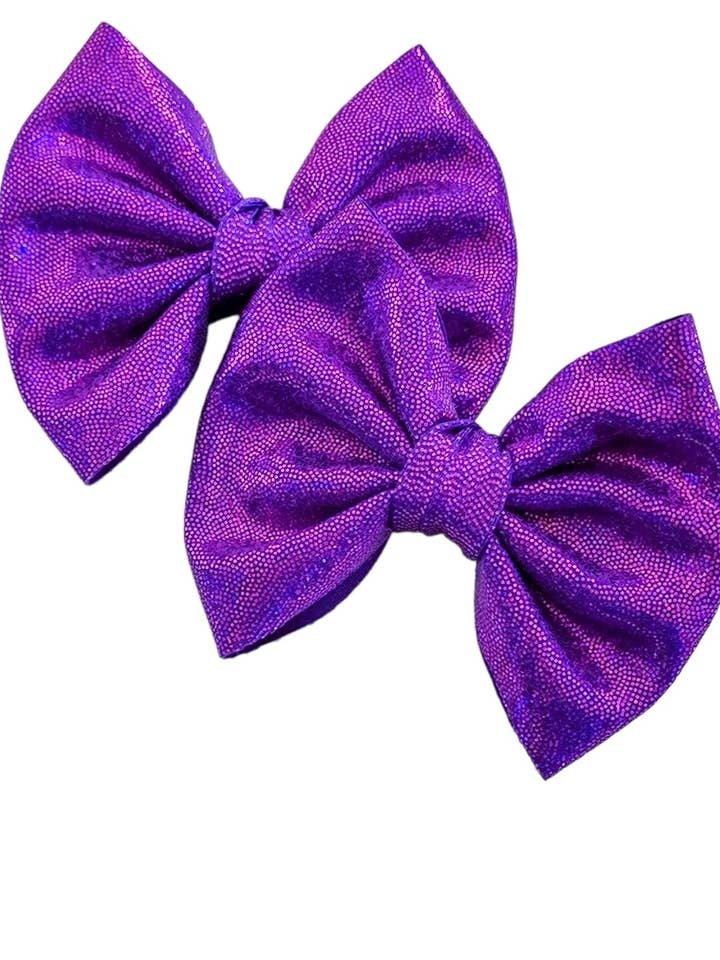 Savannah Bow PIGGIES Set Holografisch Paars voor wholesale door Dainty Delights Creations