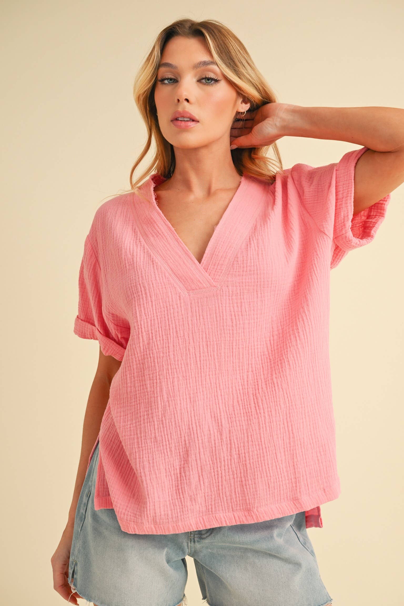 AEMI + CO - Wholesale Blouse - Women's - 8167BK Trudie Top68