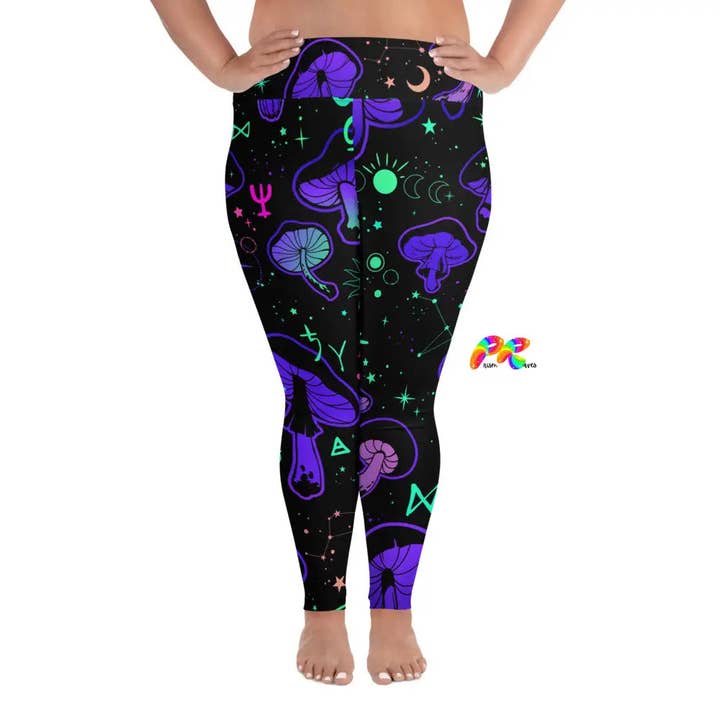 Mushroom Cult Plus Size Rave Leggings for wholesale by Prism Raves