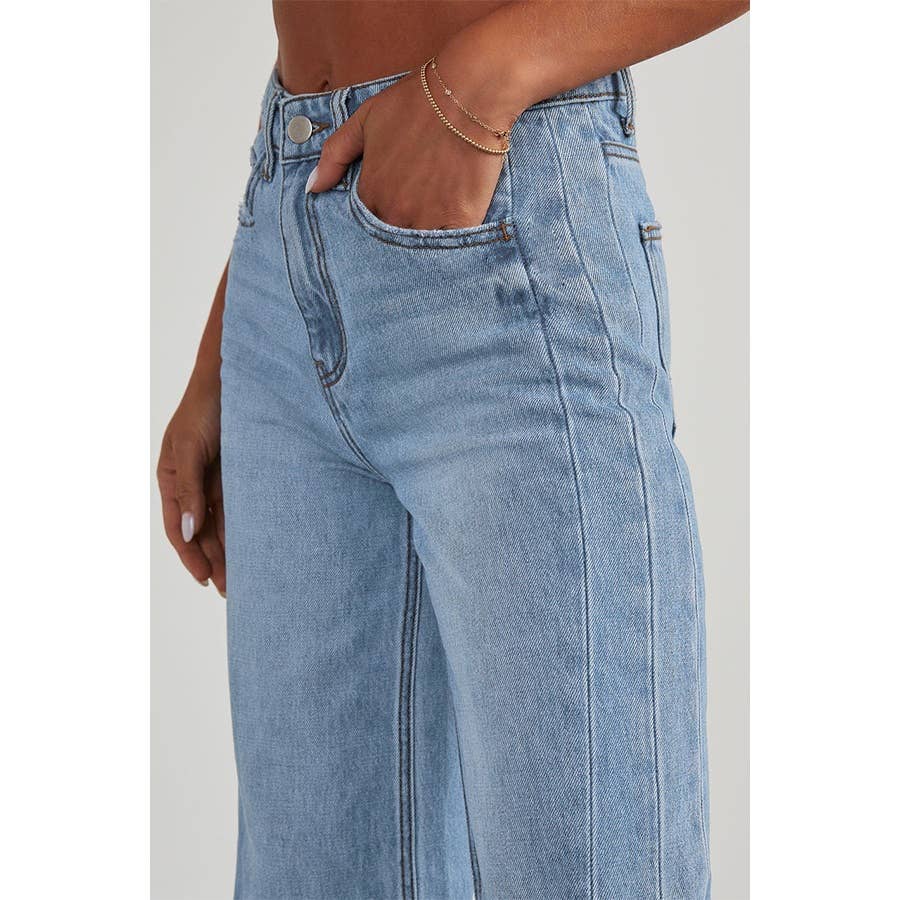 Paperdoll - Vente Jean – femme - Jeans à serpillière à jambes larges, coupe ajustée et confortable, taille haute 4