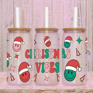 Snowflake Pattern Beer Can Glass  Christmas Glassware – Butler Design Co.