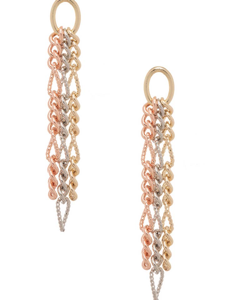 Mix Tone Chain Drop Earrings for wholesale by Artini Accessories