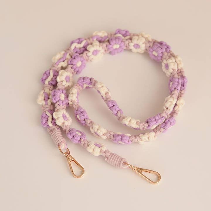 Weavey Studio – Engroshandel Nøglesnor – Kvinder – Weavey Studio macrame blomster-mønster rem til kamera og telefon