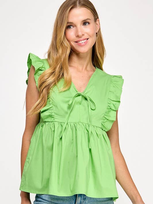 Top in popeline di cotone con scollo a V per la vendita all'ingrosso da parte di MintChoco