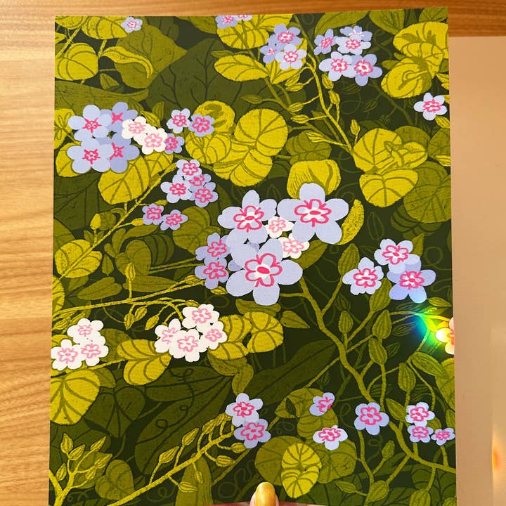 lu bremer design - Wholesale Art Print - "don't forget me" floral plant art print - 8x106