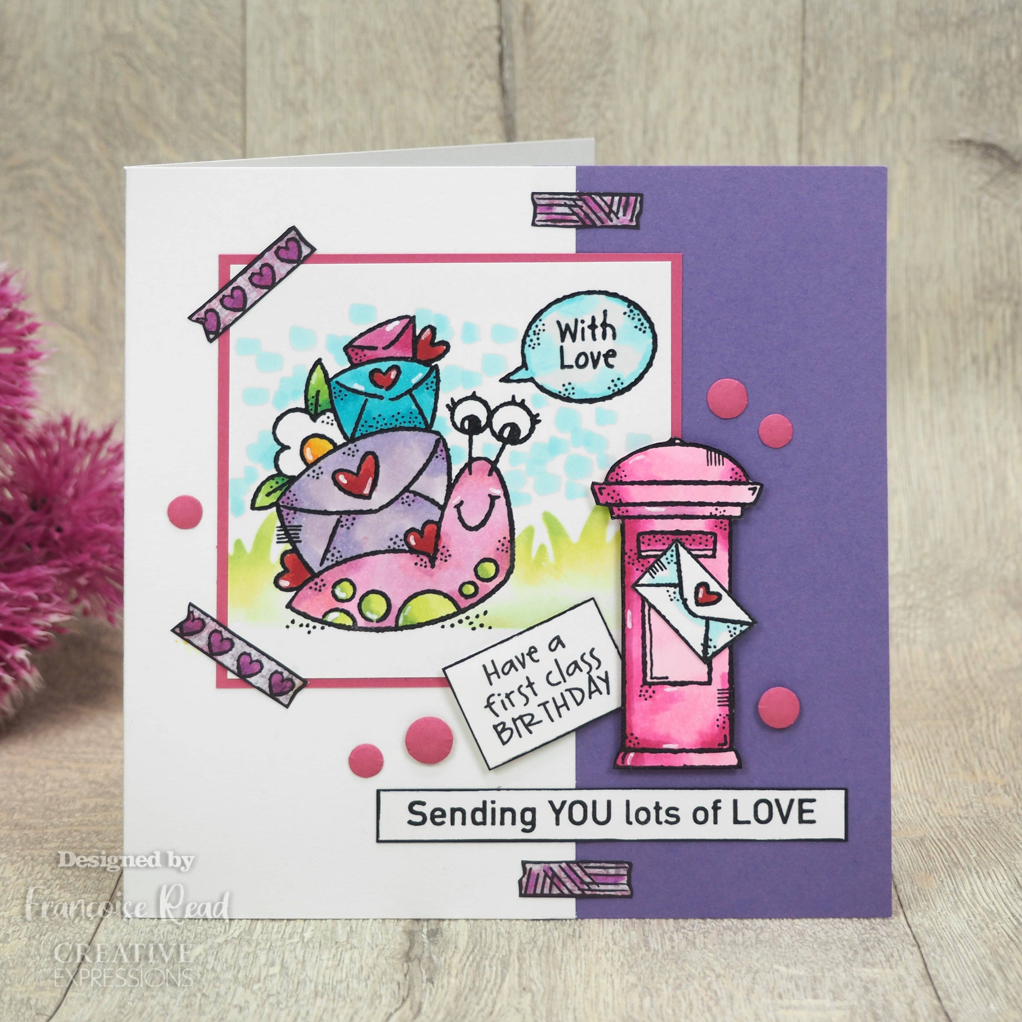 Ecstasy Crafts Distributing – wholesale Rubber/decorative stamp – Woodware Clear Singles Snail Mail 4 in x 6 in Stamp1