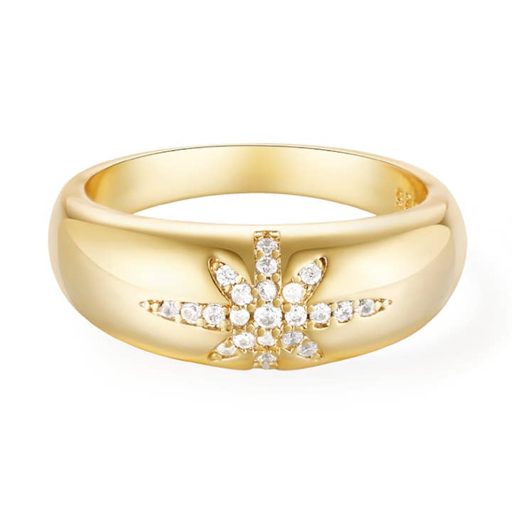 Bague dôme Radiance Supernova - Or jaune pour la vente par Glacier Mist