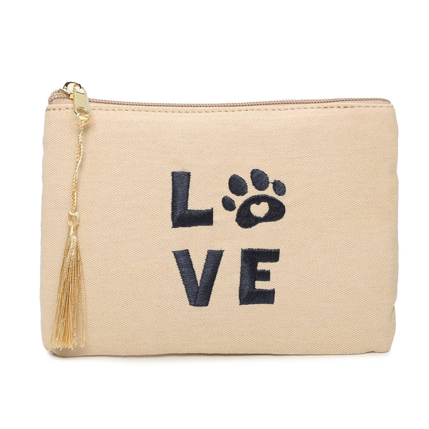 INES DELAURE – Engroshandel Posetaske - Dame – Pung med lynlås og 'LOVE' tekst med kattepote5