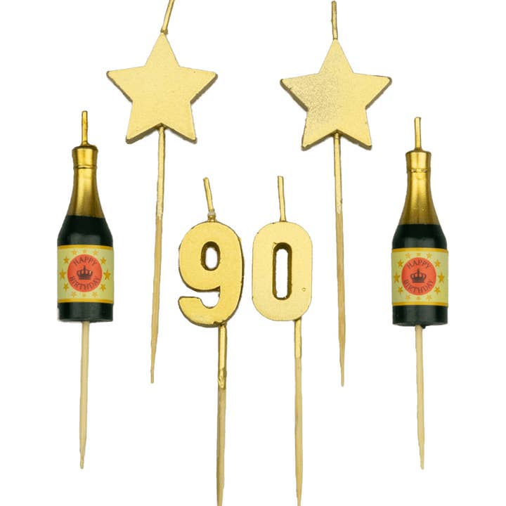 PD Party - Vendita all'ingrosso Candeline per torte - Candele per torta di compleanno - 90 anni