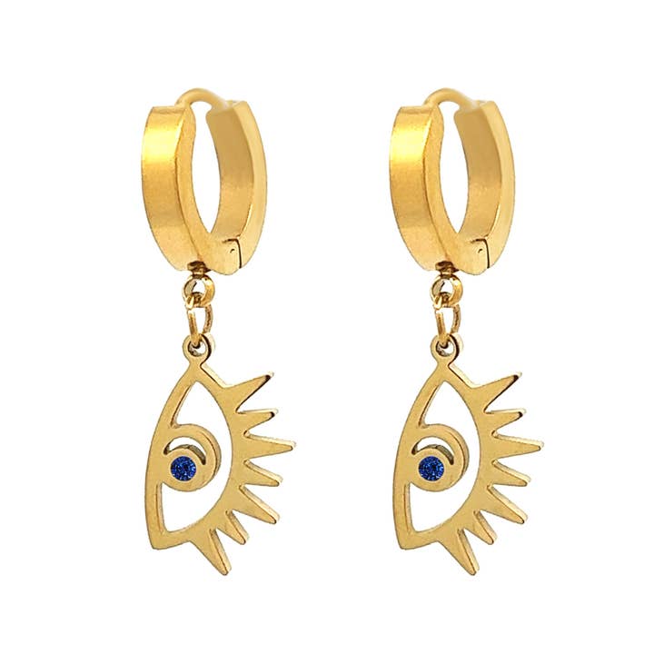 Circle Earring With Eyes - ABL21102844D78 for wholesale by AMORINO SRL