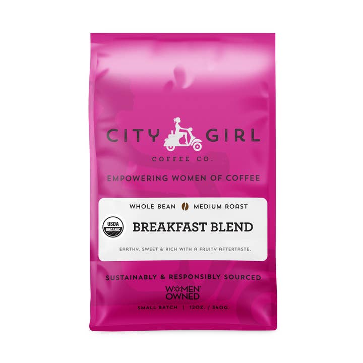 Bypige Økologisk Morgenmad Blend Hele Bean Kaffe for engroshandel hos City Girl Coffee