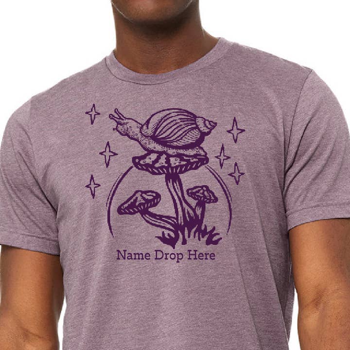 t shirts | Custom Snail and Mushroom Tee Shirt for wholesale by Two Little Fruits