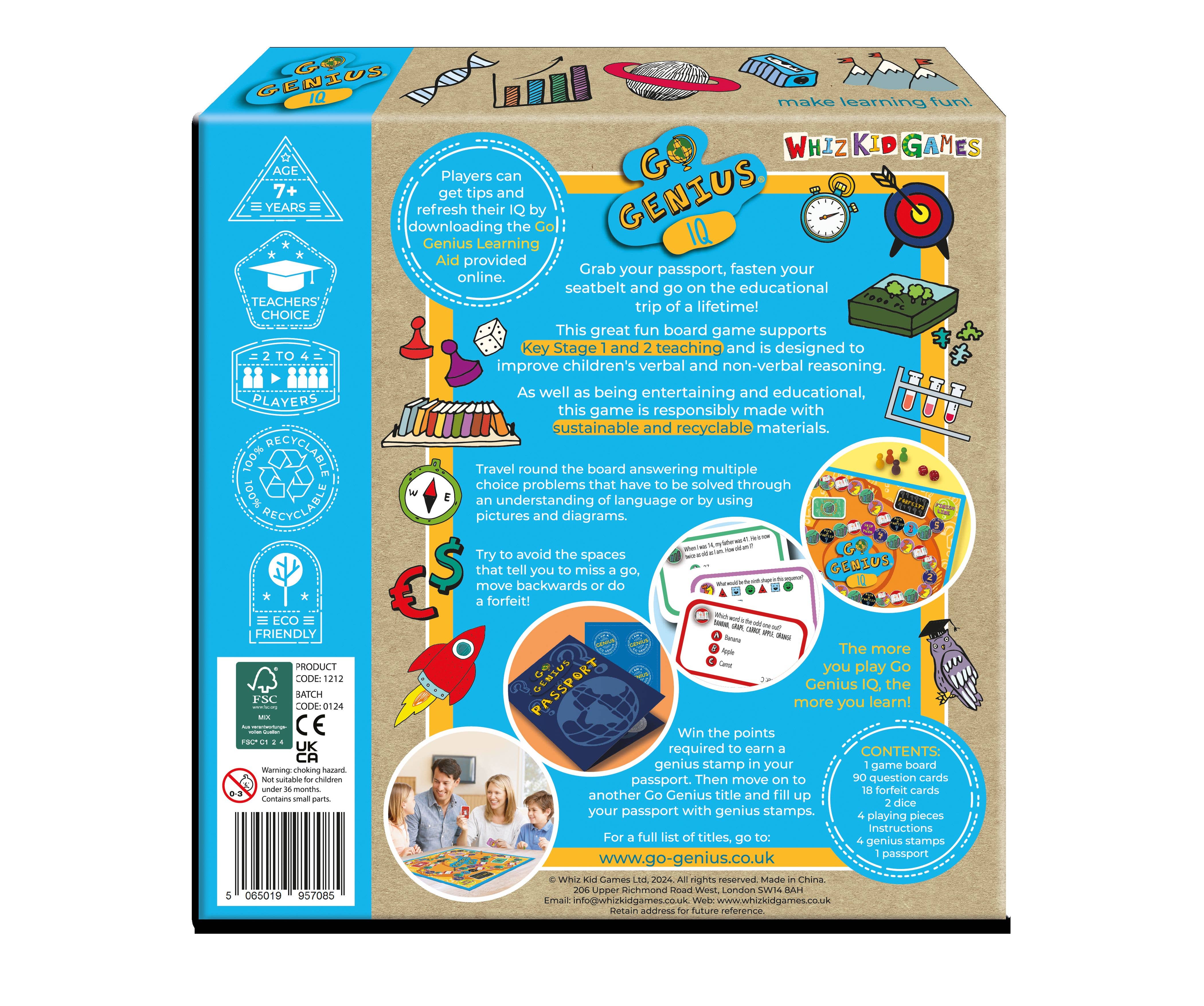 Whiz Kid Games – wholesale Board game – Board games for children Go Genius IQ by Whiz Kid Games1