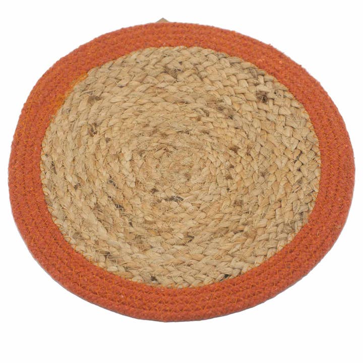 AW Artisan - Vente Nappes - Nappe individuelle en jute et coton 30 cm avec bord argile