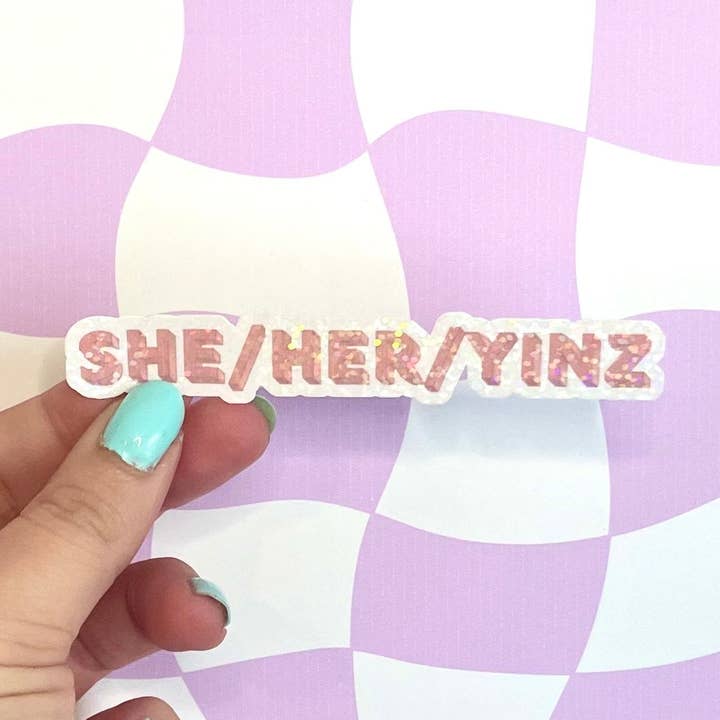 Autocollant de pronoms de Pittsburgh pour la vente par Ordinary Joy Studio