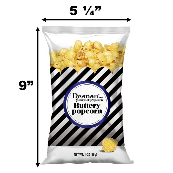 Deanan Gourmet Popcorn - Wholesale Popcorn - Buttery Popcorn - 100 Count - 3 Cup Bags1