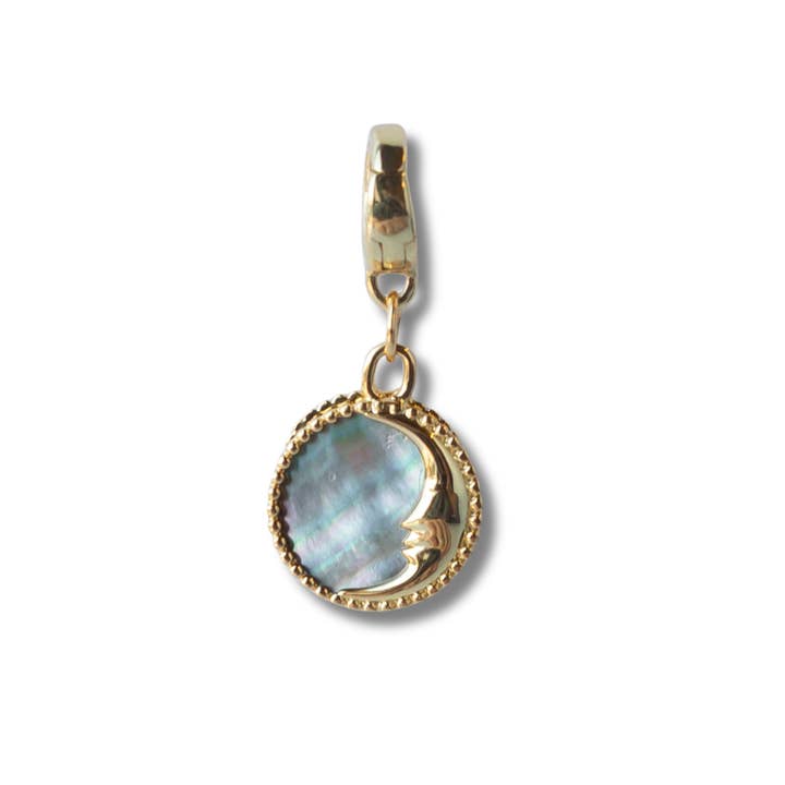 Lenny & Eva - Wholesale Individual Charm/Pendant - Sun & Moon Charm, Mother of Pearl