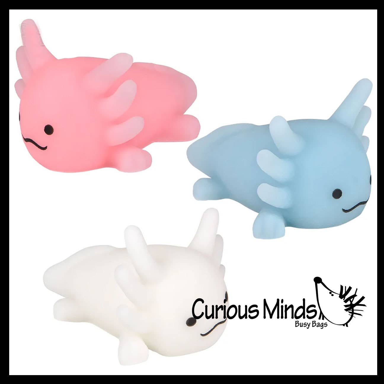 Curious Minds Toys - Wholesale Squishy Toy - Kids & Baby - 1 Axolotl Large Mochi - Cute Animal Gummy Mochi Fidget Squis9