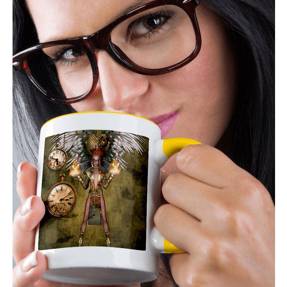 3dRose - Wholesale Coffee Mug - 3dRose, Steampunk lady with steampunk wings, Mug1