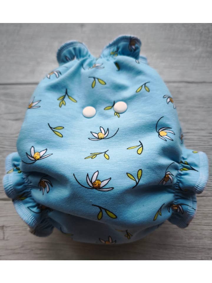 KKfabricsandcreations - Wholesale Diaper (Cloth) - Baby - Cloth diaper shiny daisies, bamboo inner1
