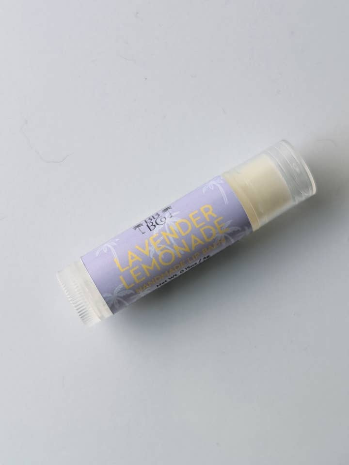 Lavender Lemonade Lip Balm for wholesale by Beachy Bubbles Bath Co