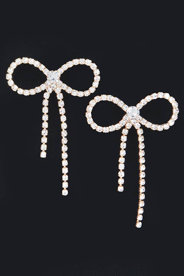 3AM BY H&D ACCESSORIES - Wholesale Dangle Earrings - Rhinestone Ribbon Earring0