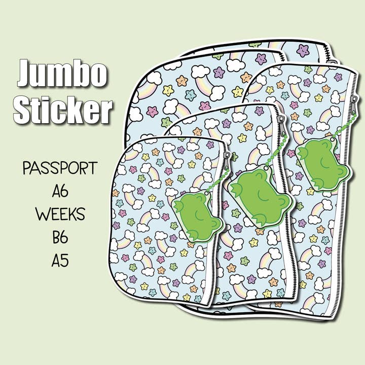 Rainbow Pencil Pouch Jumbo Sticker for wholesale by Shine Sticker Studio