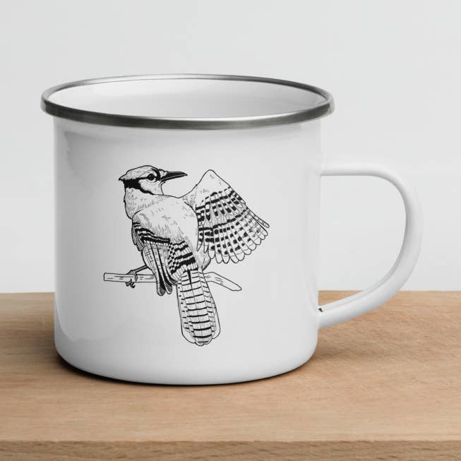 Illustrated Enamel Mug for wholesale by Julie Annette Studios