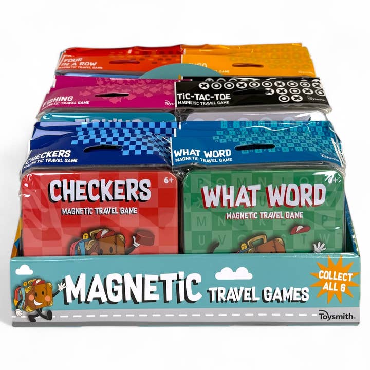 Toysmith - Wholesale Toy Set - Kids - On the Way Games Magnetic Travel Games, 6 Games, 24/Display0