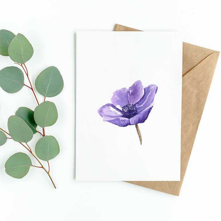 Well Drawn - Wholesale Everyday greeting card - Purple flower