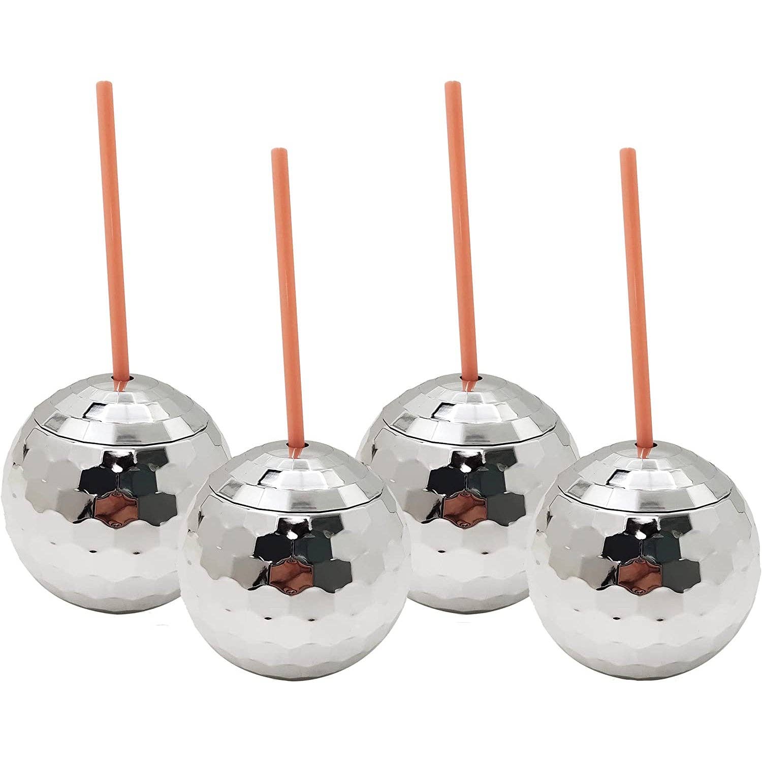 Bolaras - Wholesale Disposable Cup - Bolaras Silver Disco Ball Cup with Name Tag (Set of 4)1