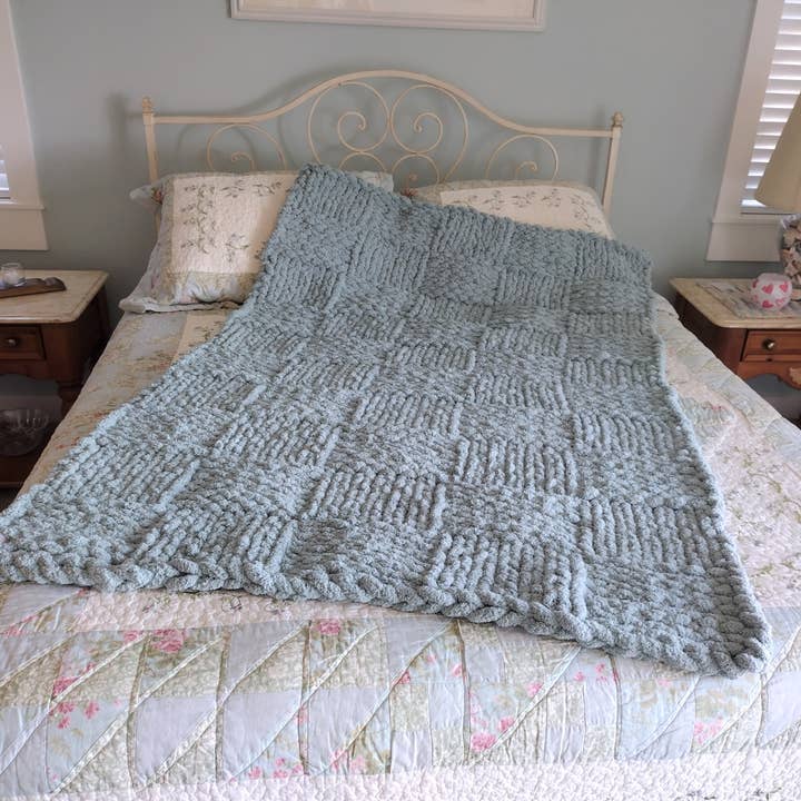 Outer Banks Treasure – wholesale Prydnadsfilt – Chunky sticka kasta filt med korg väva Design15