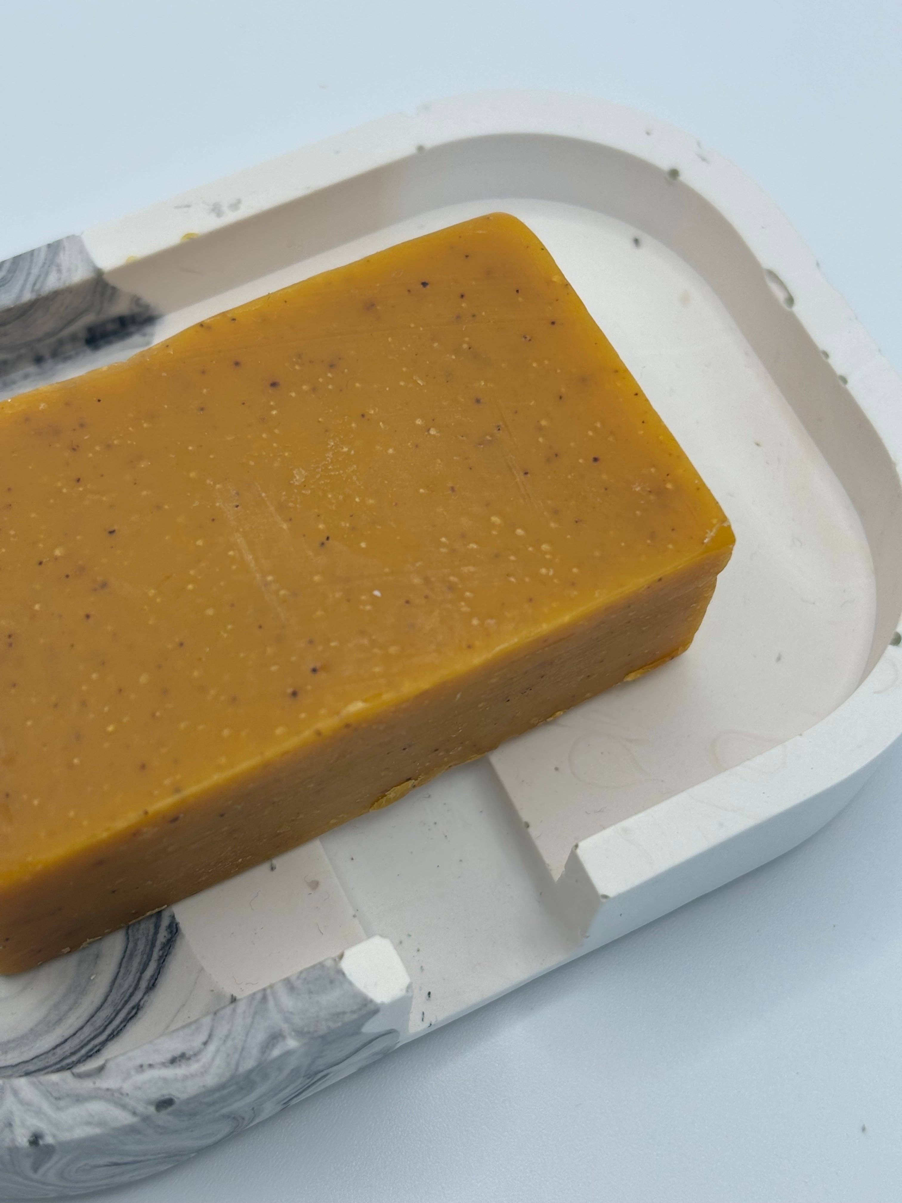 Amandyne Creations - Wholesale Soap Caddy - White rectangular Jesmonite soap dish with marble effect2