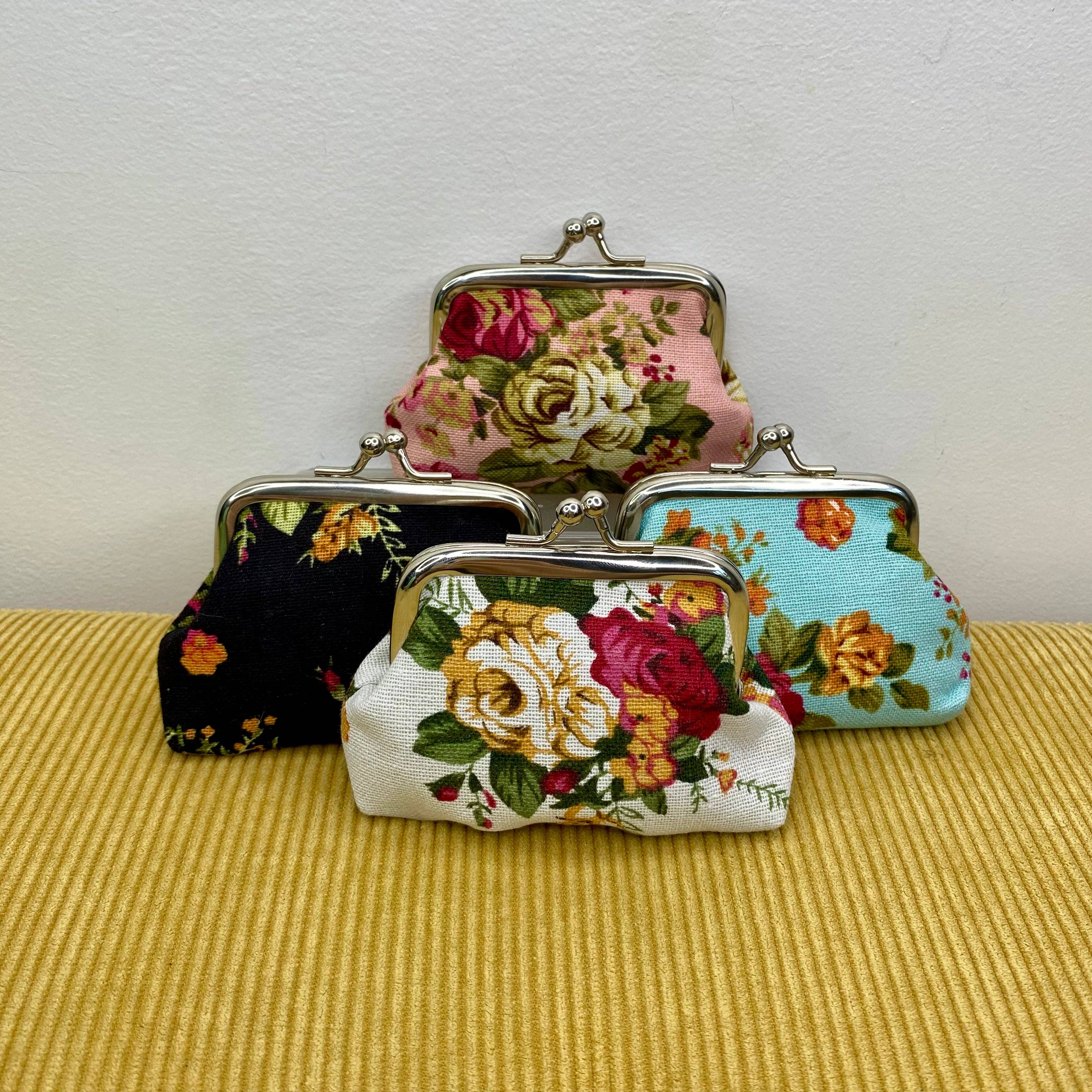 Hive Supply - Wholesale Coin Purse - Women's - Clamshell Coin Purse Wallet (Smaller) - Floral2