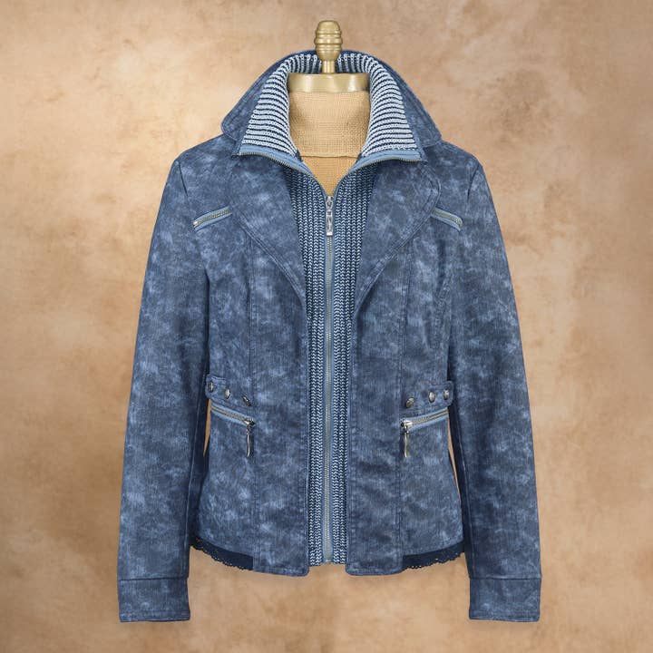 Faux Leather Jacket with Knit Inner Lining for wholesale by Back in the Saddle